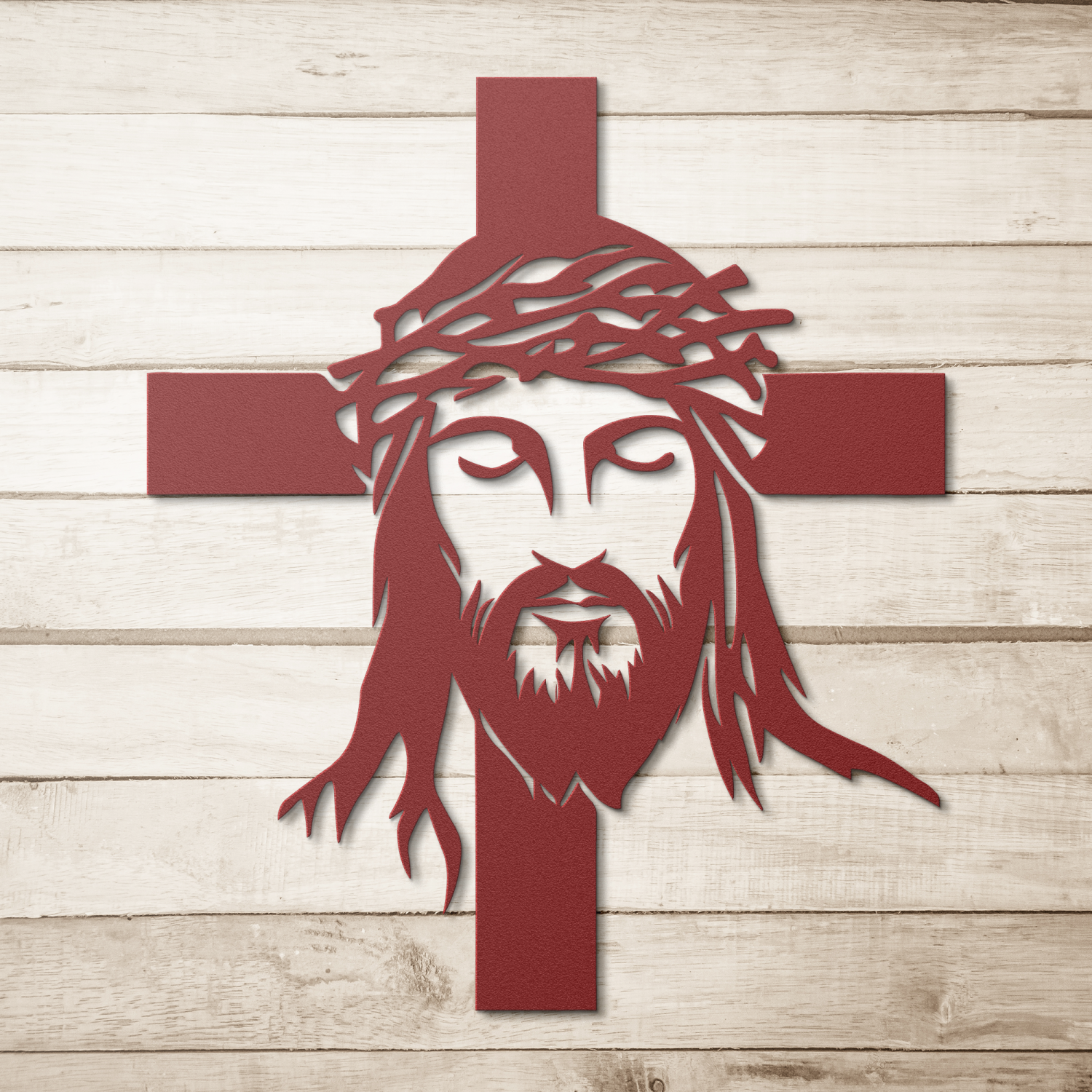 Crowned Savior & Cross Metal Art - Image 5