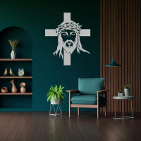 Crowned Savior & Cross Metal Art - Image 6