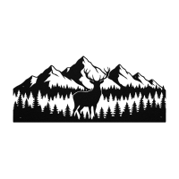 Deer Forest Mountain Wall Art
