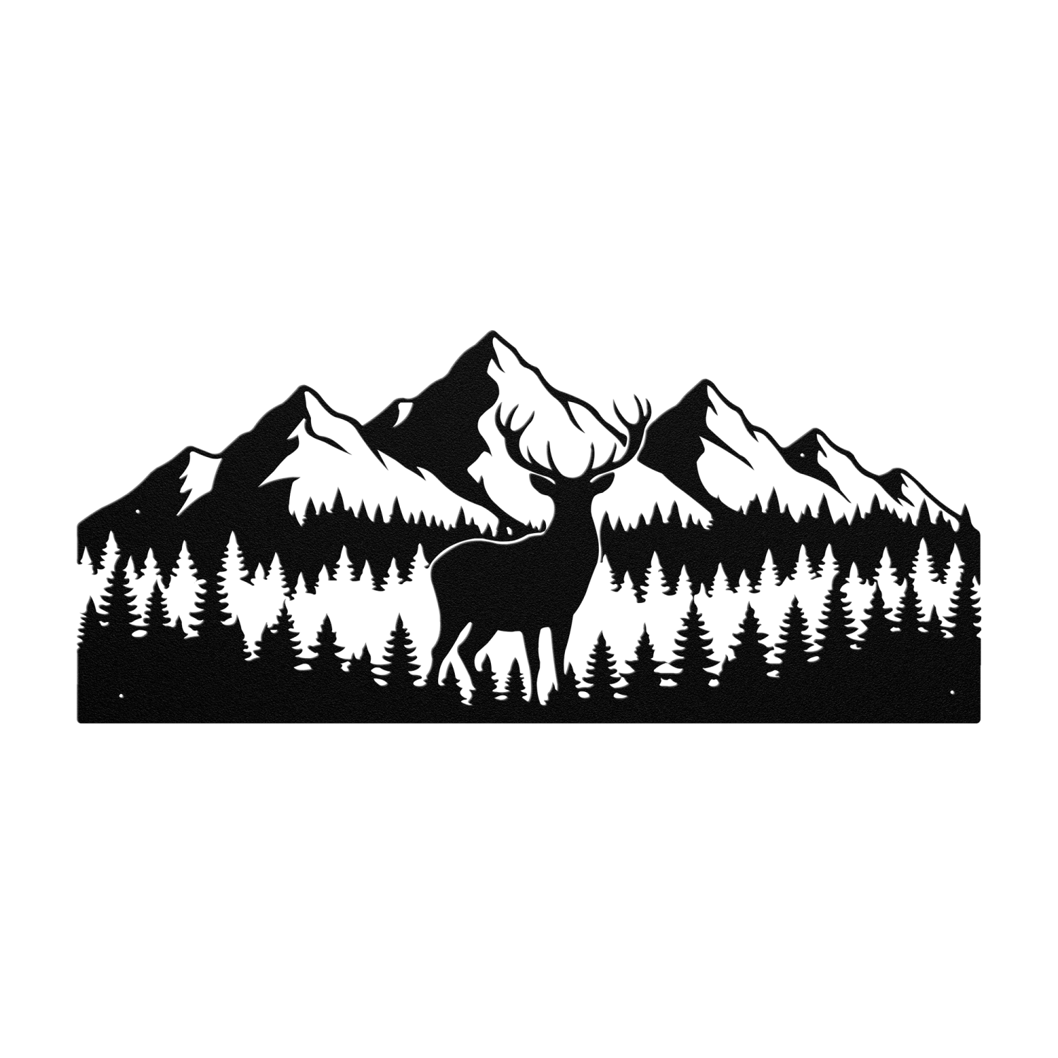 Deer Forest Mountain Wall Art