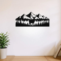Deer Forest Mountain Wall Art