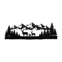 Deer Mountain Landscape Metal Art