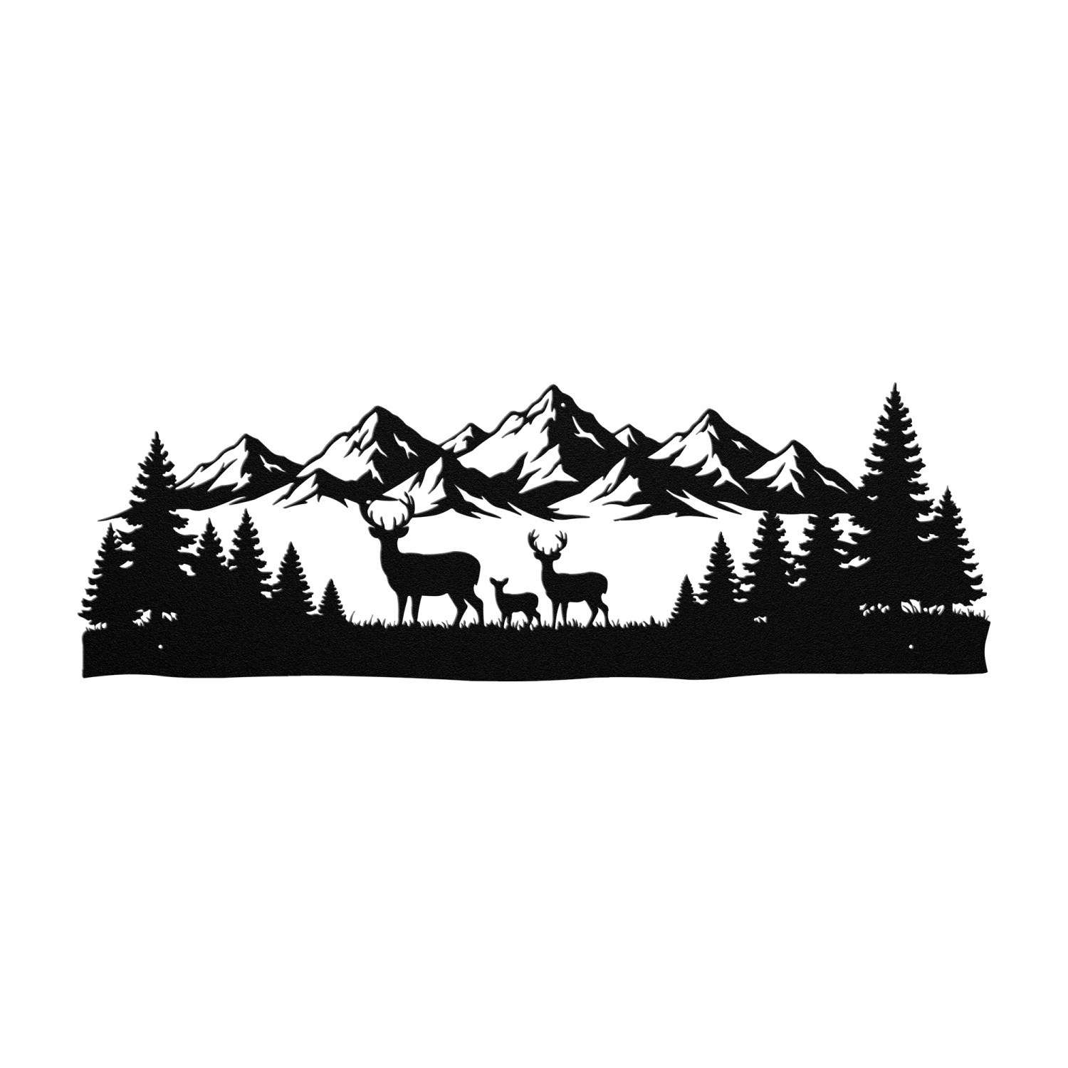 Deer Mountain Landscape Metal Art