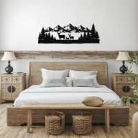 Deer Mountain Landscape Metal Art