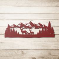 Deer Mountain Landscape Metal Art - Image 5