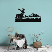 Deer Nature Mountain Range Wall Art - Image 2