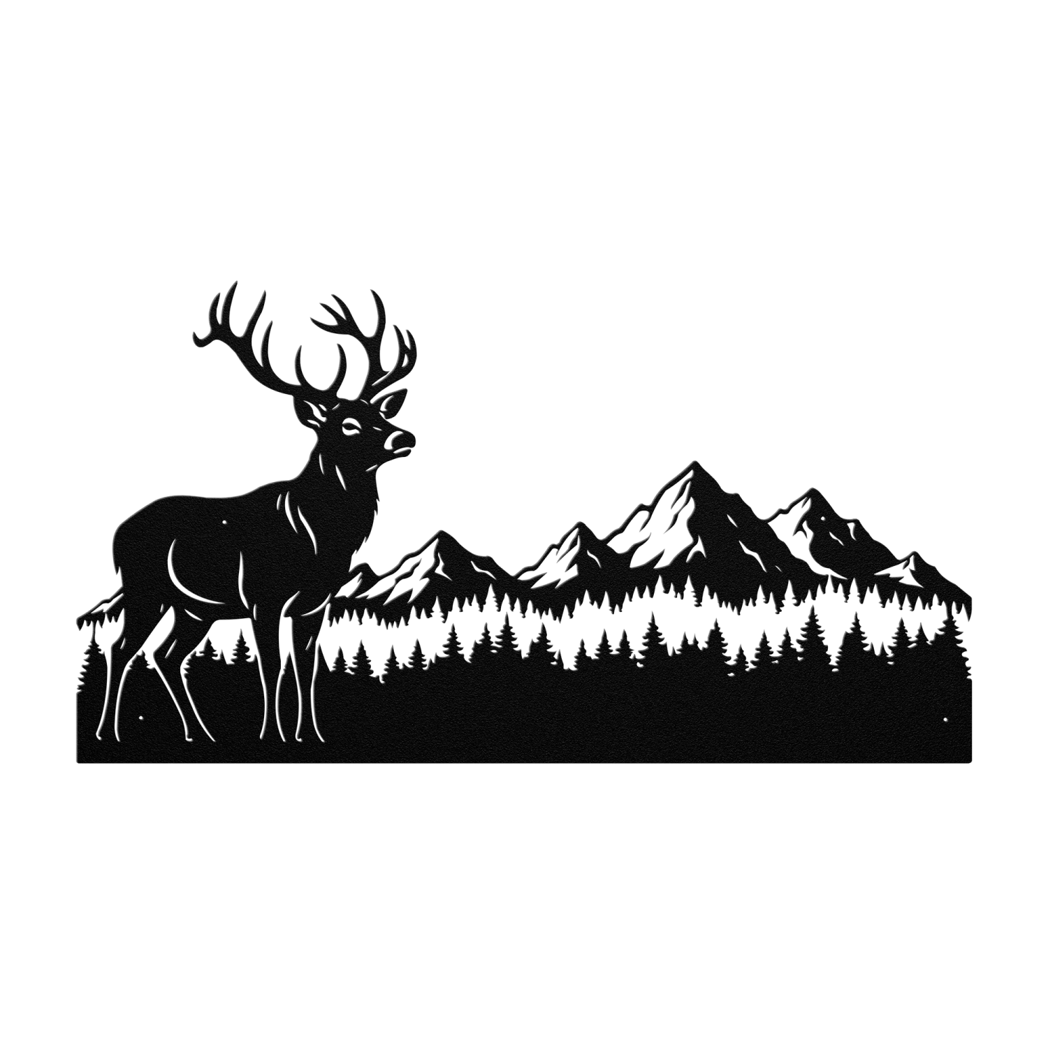 Deer Nature Mountain Range Wall Art