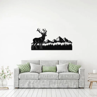Deer Nature Mountain Range Wall Art - Image 3
