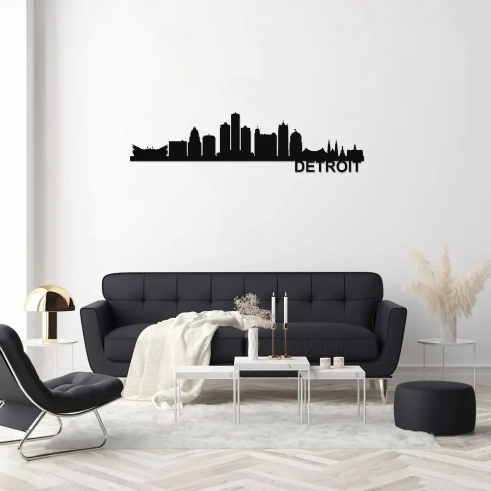 Detroit Skyline - Metal Wall Art
