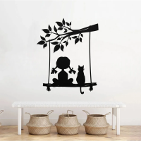 Dreamy Girl on Swing Wall Art