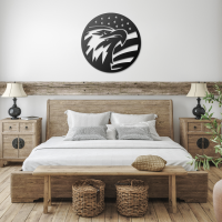 Eagle & American Flag Circle Art - Image 3