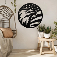 Eagle & American Flag Circle Art - Image 2