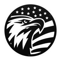 Eagle & American Flag Circle Art