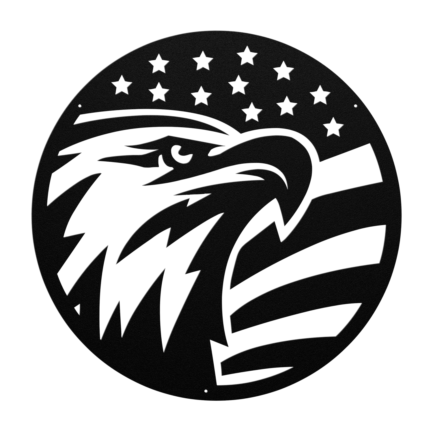 Eagle & American Flag Circle Art
