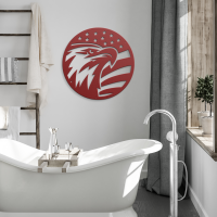 Eagle & American Flag Circle Art - Image 4