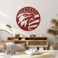 Eagle & American Flag Circle Art - Image 5