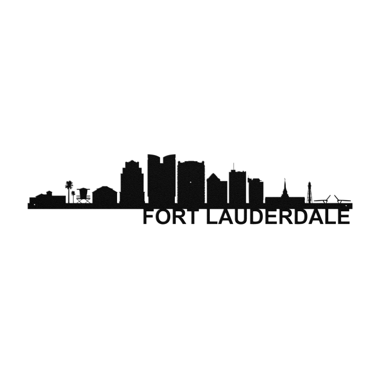 FORT LAUDERDALE Skyline - Metal Wall Art