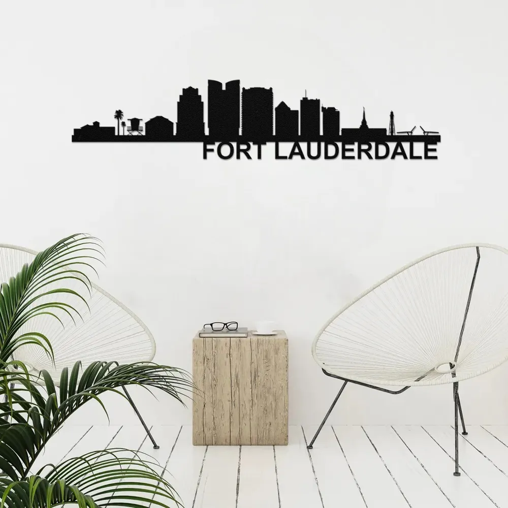 FORT LAUDERDALE Skyline - Metal Wall Art