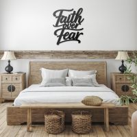 Faith Over Fear Inspirational Metal Wall Art - Image 3