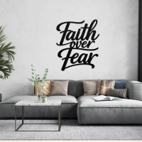 Faith Over Fear Inspirational Metal Wall Art - Image 3