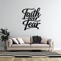 Faith Over Fear Inspirational Metal Wall Art