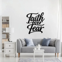 Faith Over Fear Inspirational Metal Wall Art - Image 2