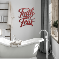Faith Over Fear Inspirational Metal Wall Art - Image 4