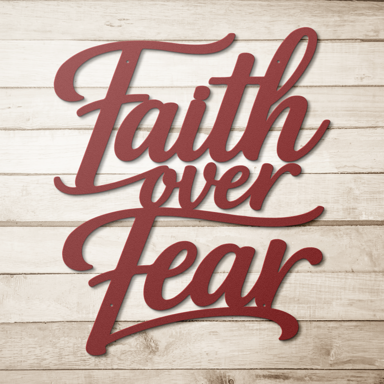 Faith Over Fear Inspirational Metal Wall Art - Image 5