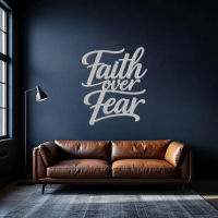 Faith Over Fear Inspirational Metal Wall Art - Image 6