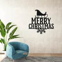 Festive Merry Christmas Metal Art