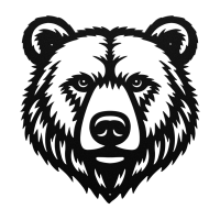 Fierce Bear Face Wall Art