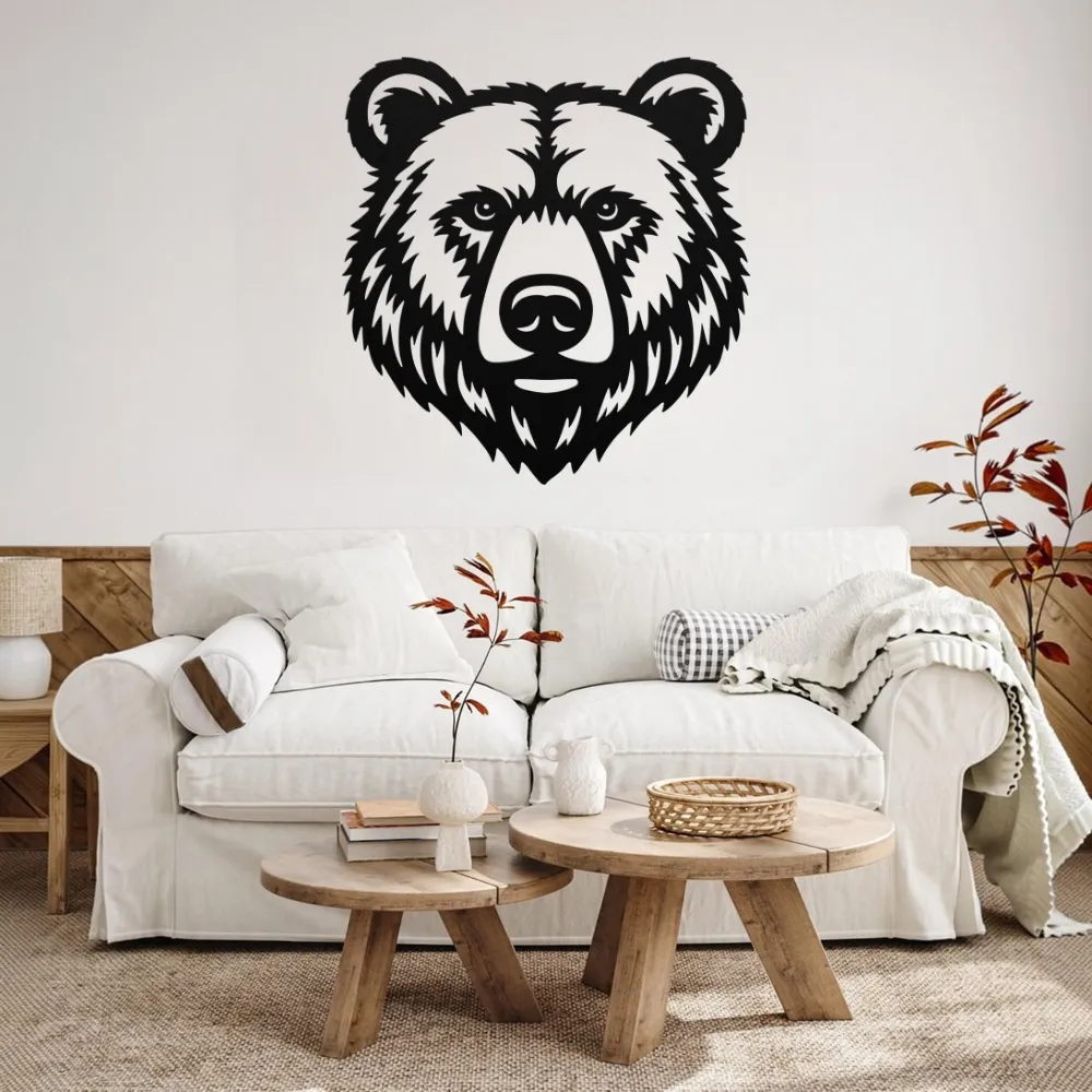 Fierce Bear Face Wall Art
