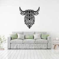 Fierce Bull Head Metal Wall Art - Image 2