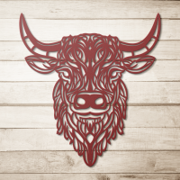Fierce Bull Head Metal Wall Art - Image 5