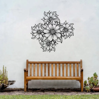 Fine Line Bloom Metal Wall Art - Image 2