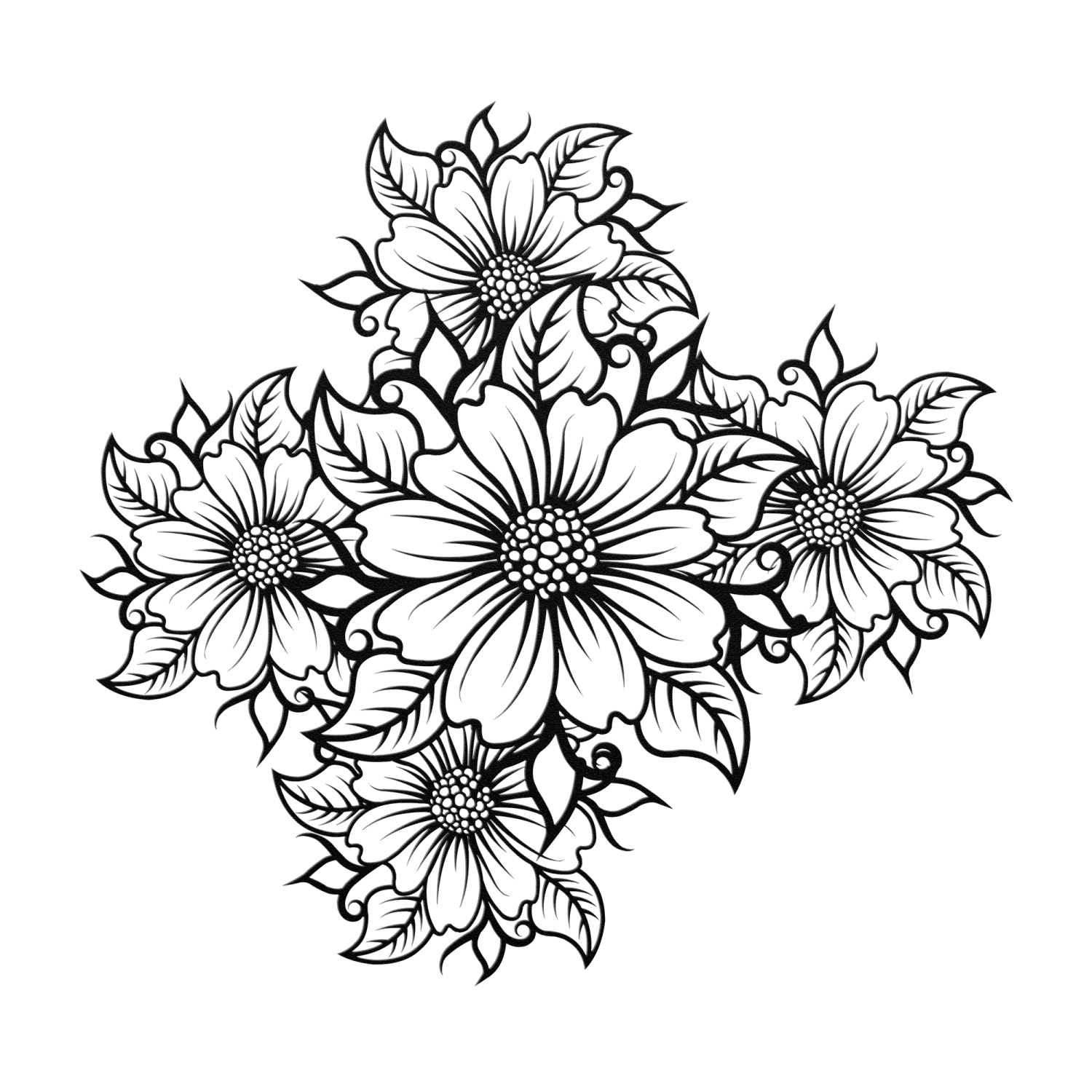 Fine Line Bloom Metal Wall Art