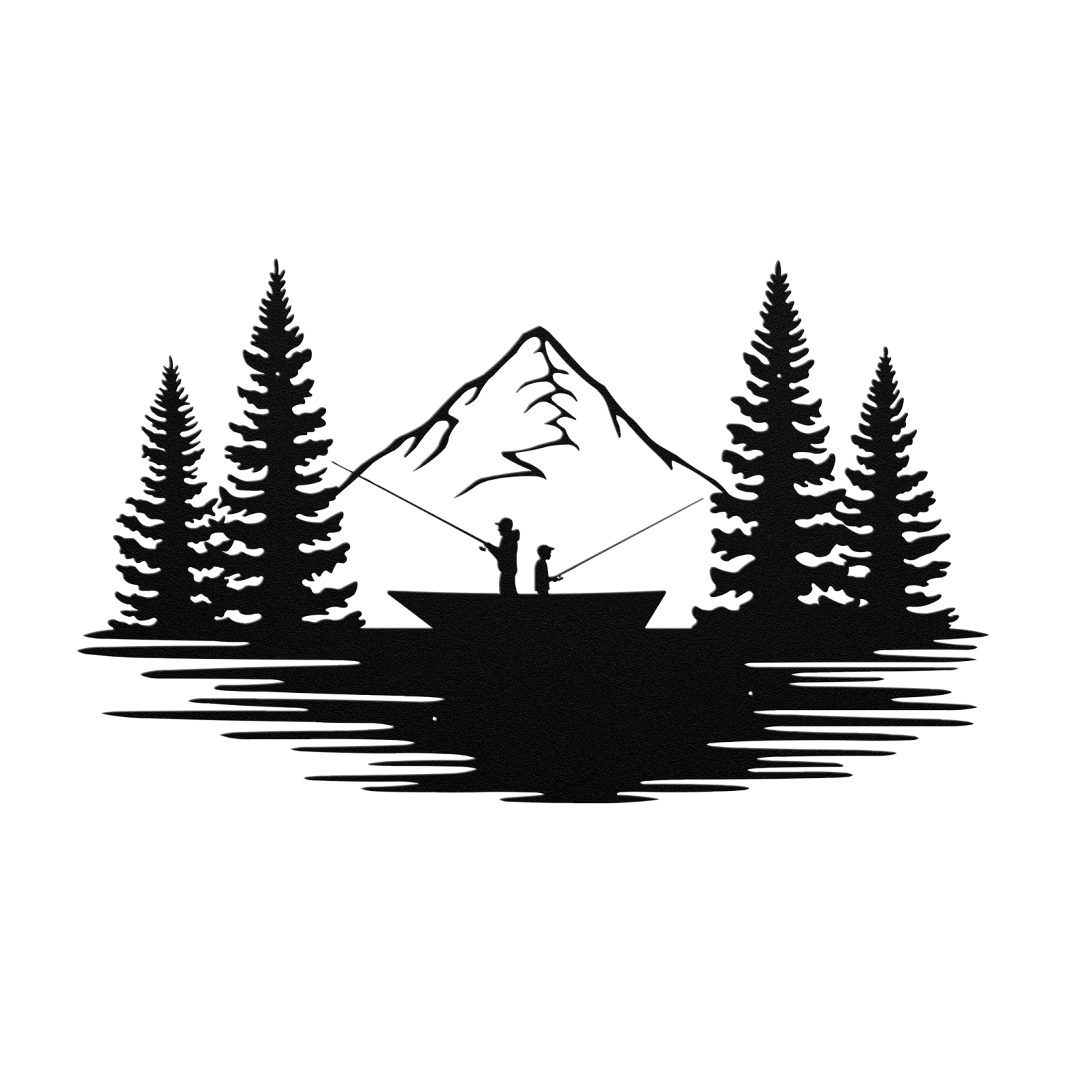 Fishing Mountain View Wall Art
