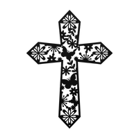 Floral Grace Cross Metal Art