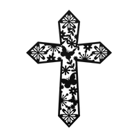 Floral Grace Cross Metal Art
