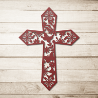 Floral Grace Cross Metal Art - Image 5