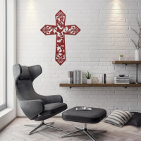 Floral Grace Cross Metal Art - Image 5