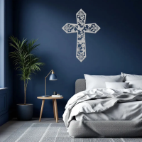 Floral Grace Cross Metal Art - Image 7
