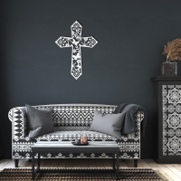 Floral Grace Cross Metal Art - Image 6