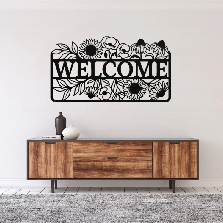 Floral Welcome Art Metal Art