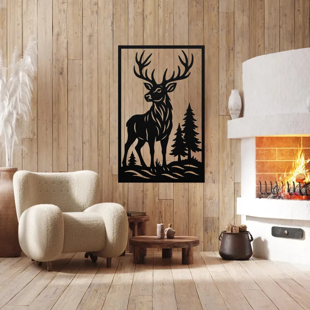 Forest Stag Wilderness Metal Art - Image 1