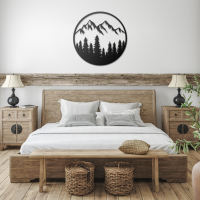 Framed Mountain View Metal Art - Image 3