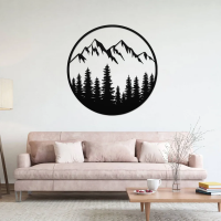 Framed Mountain View Metal Art