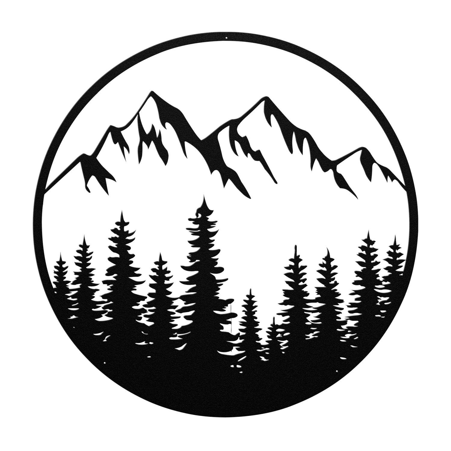 Framed Mountain View Metal Art