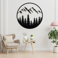 Framed Mountain View Metal Art - Image 2
