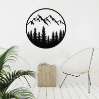 Framed Mountain View Metal Art - Image 3